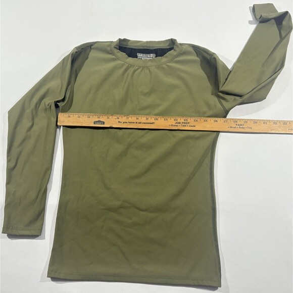 Dri-Duke Shirt Mens Olive Green Nylon Blend Moisture Control Long Sleeve Sz M - Picture 4 of 7